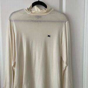 Authentic Pre-owned Vintage Men Burberry Ivory Long Sleeve Golf Shirt, size M
